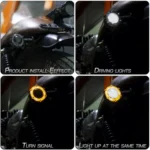 PE-ZSD-174 Motorcycle Flashing Rotation Mode LED Two-color Modified Round Turn Signal Light - Image 7