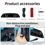 G3 Car 5.5 inch HUD Head-up Display HD GPS Speed Alarm Odometer - Image 8