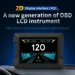 P22 3.5 inch Car HUD Head up Display GPS OBD2 Dual System Windshield Projector - Image 2