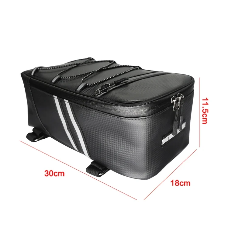 EDA0032193_3.webp Motorcycle Waterproof PU Leather Rack Rear Carrier Bag, Capacity: 8L with Rain Cover - Image 4