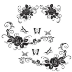 2 PCS/Set D-72 Butterfly Love Flower Pattern Car Modified Decorative Sticker