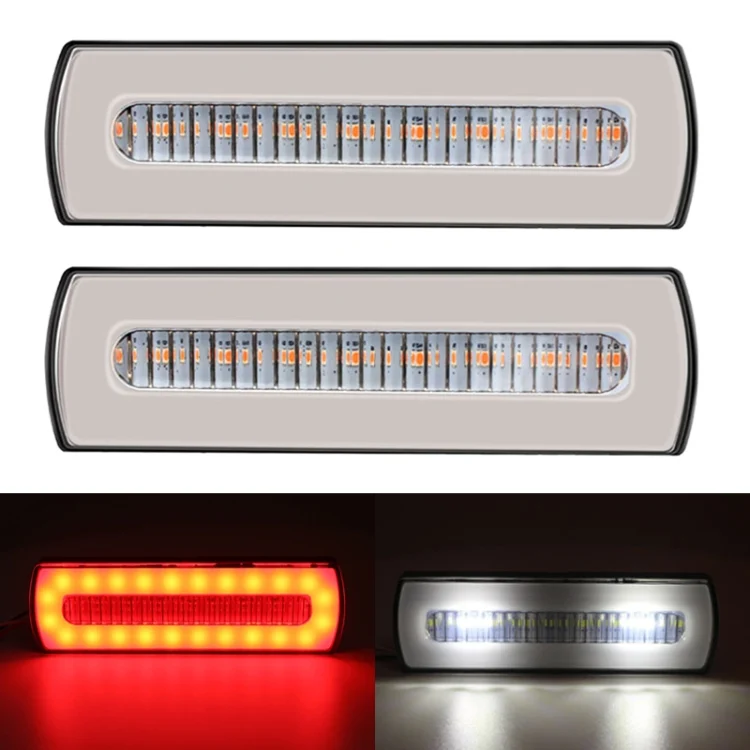 2 PCS Truck modified 40LED Two-color Running Water Turn Signal Light