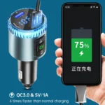 BC77 QC3.0 Fast Charging Car Bluetooth Hands-free MP3 Player FM Transmitter - Image 3