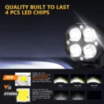Car 3 inch 4LEDs Spotlight 20W / 2000LM / 6000K / DC9-80V - Image 3