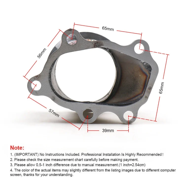 EDA0034374_4.webp Car Modified 63mm Turbo Down Pipe V-band Adapter with Clamp Flange - Image 5