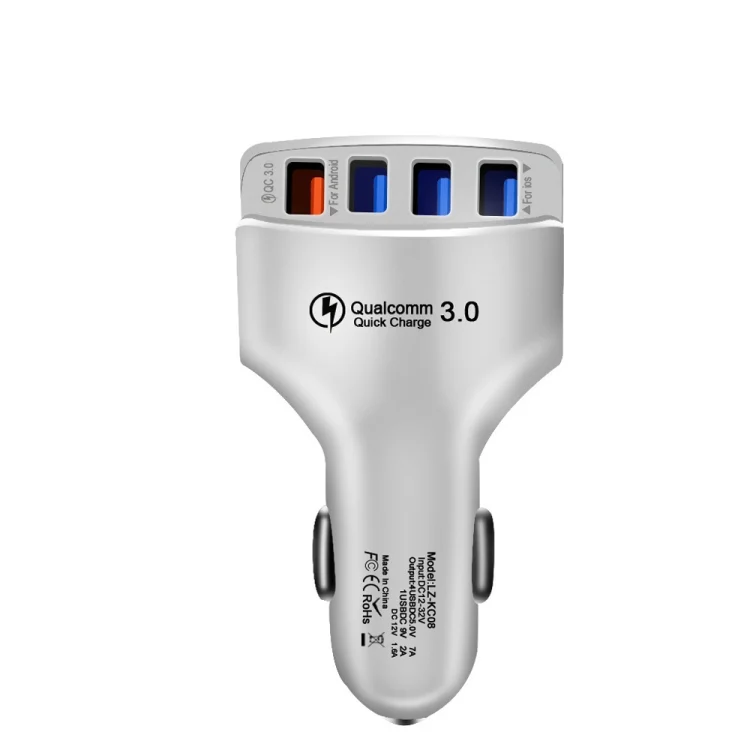 KC08 4 in 1 Cigarette Lighter Conversion Plug Multi-function USB Car Fast Charger