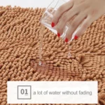 Chenille Non Slip Shaggy Soft Water Absorption Bedroom Bathroom kitchen Carpet Mat - Image 3