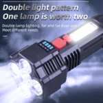 Strong Bright 5 Core LED Flashlight USB Rechargeable Powerful Torch - Image 3