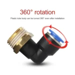 PL6-04 LAIZE 2pcs Male Thread Elbow Pneumatic Quick Fitting Connector - Image 3