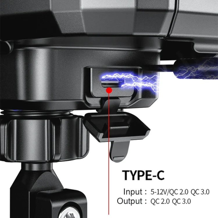 EDA003735001_3.webp Motorcycle / Bicycle Handlebar Wireless Charging Waterproof Box Mobile Phone Holder - Image 4