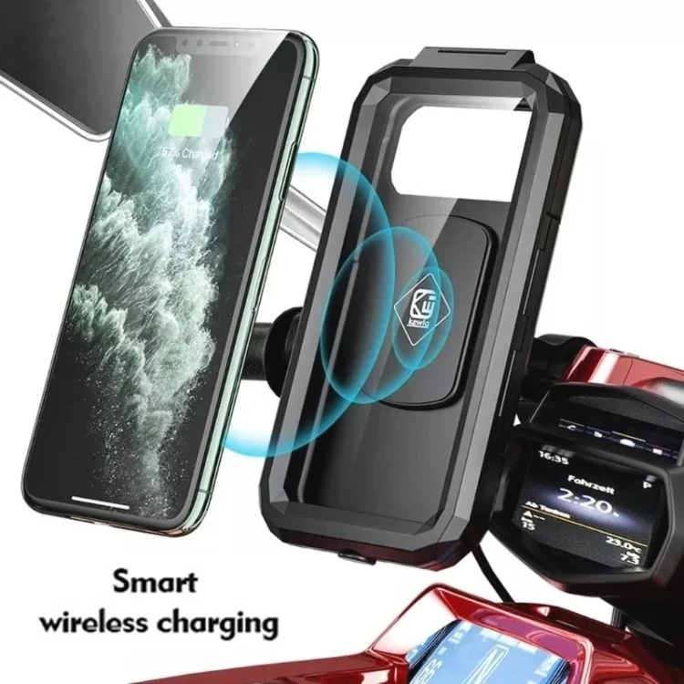 EDA003735001_5.webp Motorcycle / Bicycle Handlebar Wireless Charging Waterproof Box Mobile Phone Holder - Image 6