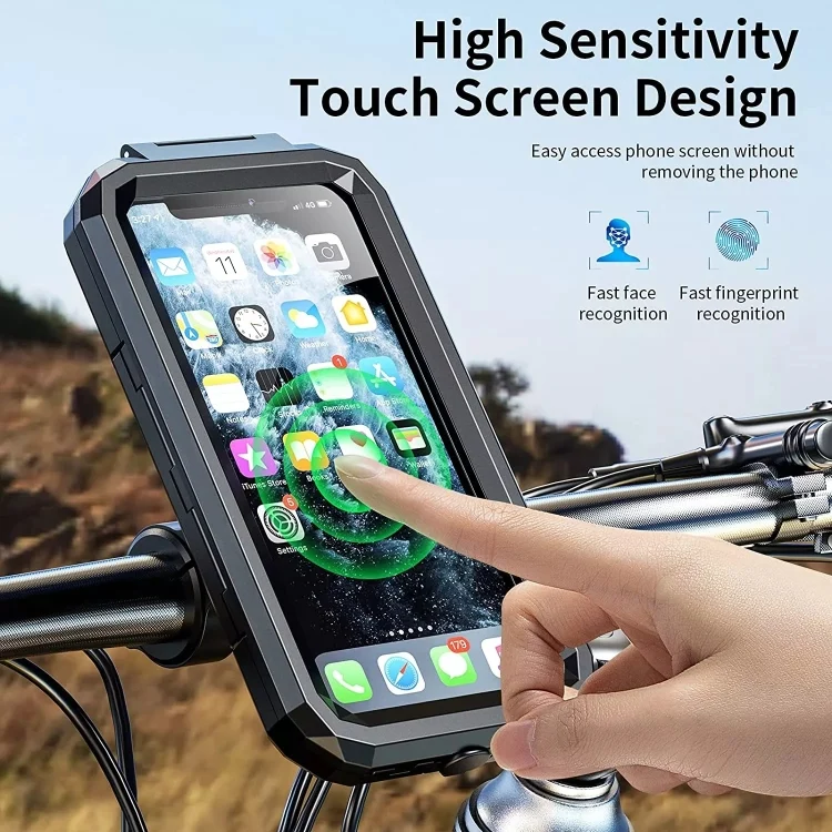 EDA003735001_6.webp Motorcycle / Bicycle Handlebar Wireless Charging Waterproof Box Mobile Phone Holder - Image 7