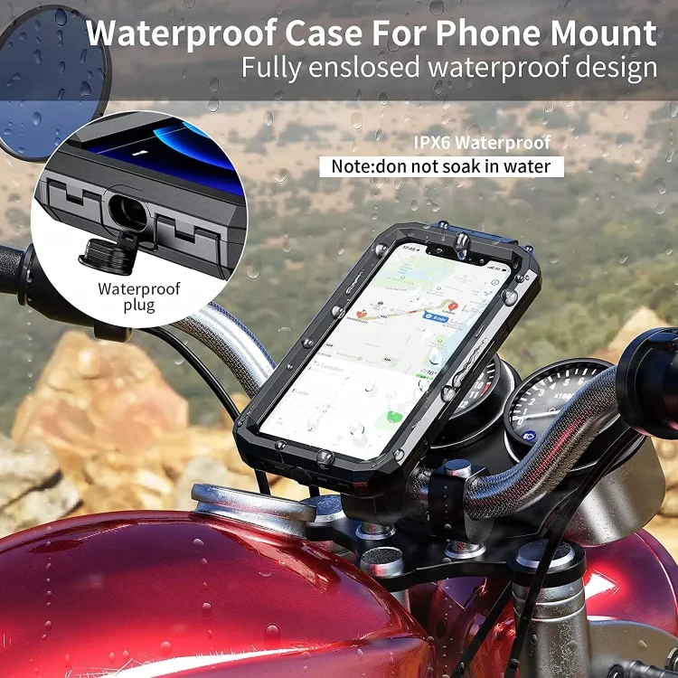 EDA003735001_7.webp Motorcycle / Bicycle Handlebar Wireless Charging Waterproof Box Mobile Phone Holder - Image 8