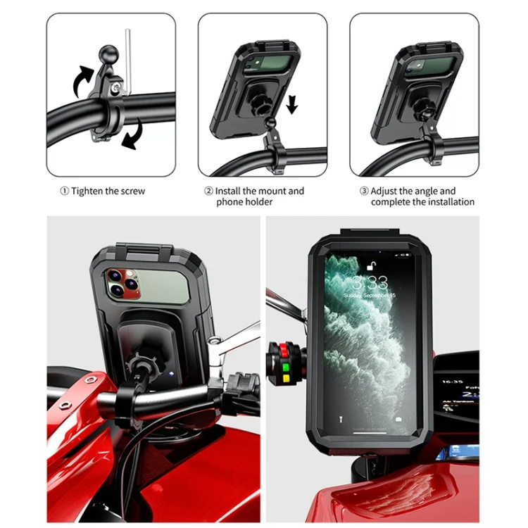 EDA003735001_8.webp Motorcycle / Bicycle Handlebar Wireless Charging Waterproof Box Mobile Phone Holder - Image 9