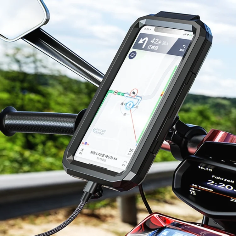 EDA003735001_9.webp Motorcycle / Bicycle Handlebar Wireless Charging Waterproof Box Mobile Phone Holder - Image 10