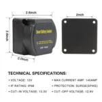 12V 140A Car Yacht RV Smart Dual Battery Isolation Controller with Relay - Image 6