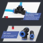 PE-14 LAIZE 2pcs PBT Plastic Tee Joint Pneumatic Quick Fitting Connector - Image 7