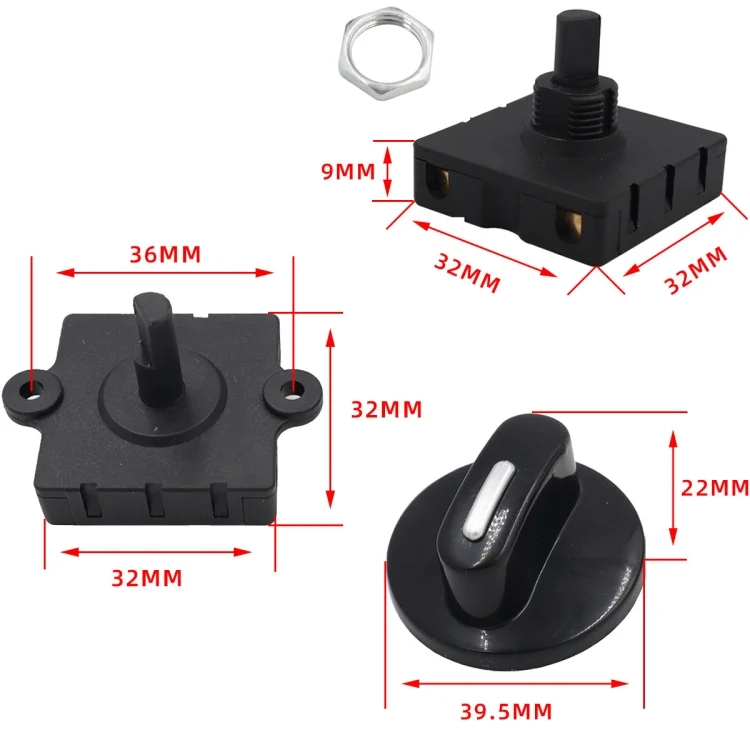 EDA003755801_B5.webp 4 Gear 3 Speed Rotary Switch Fan Heater Speed Selector - Image 6