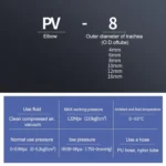 LAIZE 10pcs Plastic Elbow Pneumatic Quick Fitting Connector - Image 5