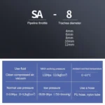 SA-4 LAIZE 2pcs Pipe Throttle Valve Quick Fitting Pneumatic Connector - Image 3