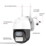 QX67 3MP Humanoid Recognition AI Alarm WiFi Dome IP Camera, US Plug - Image 2