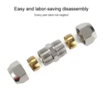 LAIZE Nickel Plated Copper Straight Pneumatic Quick Fitting Copper Pipe Connector - Image 3