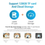 ESCAM QF103 3MP Cloud Storage PT WIFI PIR Alarm IP Camera with Solar Panel Battery Support Full Color Night Vision & Two Way Audio - Image 9