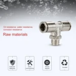 LAIZE Nickel Plated Copper Male Tee Branch Pneumatic Quick Connector - Image 4