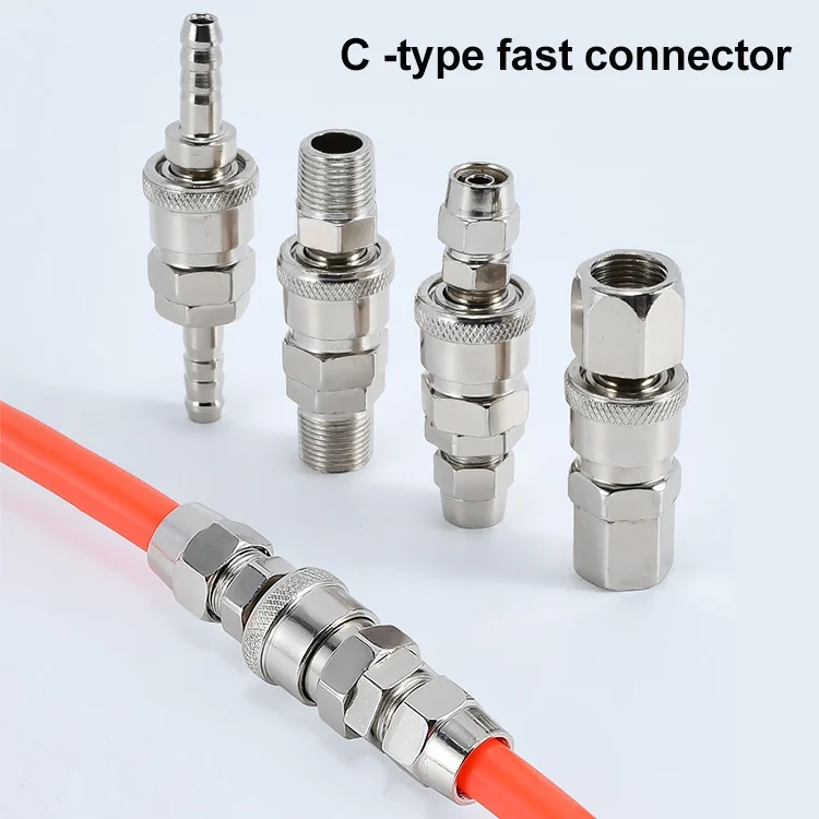 EDA003929101_4.webp 10pcs C-type Self-lock Air Tube Pneumatic Quick Fitting Connector - Image 5