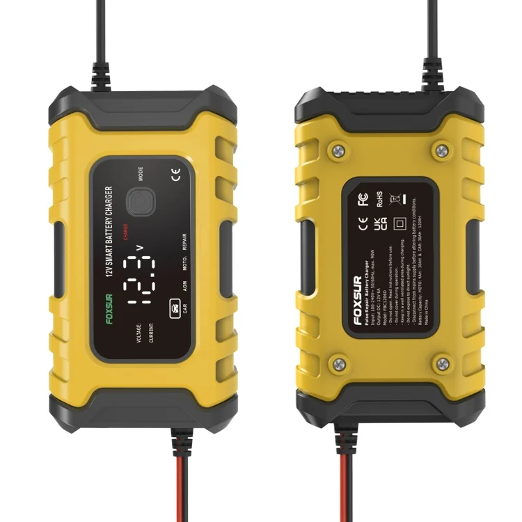 EDA003939701A_1.webp FOXSUR 6A 12V Motorcycle / Car Smart Battery Charger - Image 2