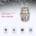 LAIZE Nickel Plated Copper Male Thread Straight Pneumatic Quick Connector - Image 5