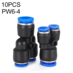 PW16-12 LAIZE 2pcs Plastic Y-type Tee Reducing Pneumatic Quick Fitting Connector