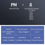 PM-8 LAIZE 2pcsPM Bulkhead Straight Pneumatic Quick Connector - Image 3