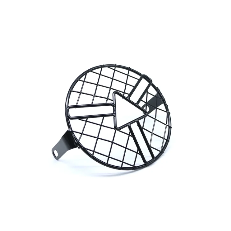 EDA0039646.webp Motorcycle Headlight Arrowhead Grill Guard Retro Round Lamp Grill Cover - Image 1