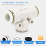 PE-10 LAIZE 2pcs PE T-type Tee Pneumatic Quick Fitting Connector - Image 5