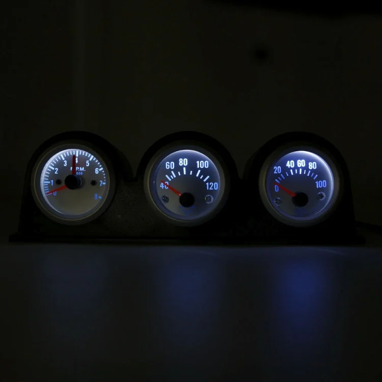 EDA0041404_3.webp 52mm 3 in 1 12V Car Combined Meter Tachometer + Water Temp Gauge + Oil Press Gauge with Bracket - Image 4