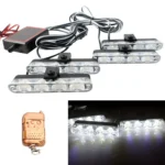 4 in 1 Car 16LEDs Grille Flash Lights Warning Lights with Wireless Remote Control