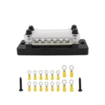 CP-3024 150A 12-48V RV Yacht Double-row 6-way Busbar with Ring Terminals