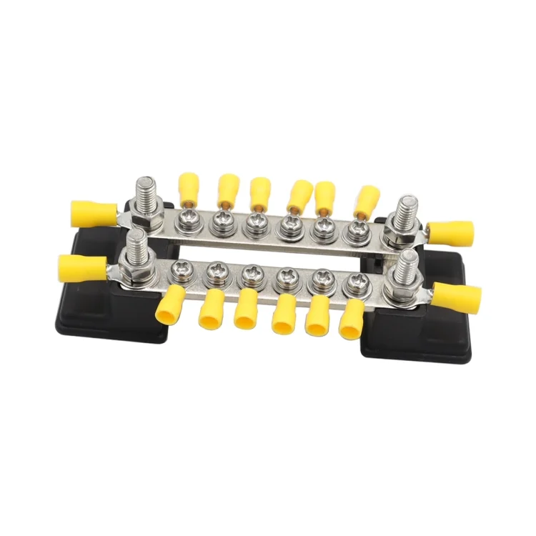 EDA004239701A_1.webp CP-3052 150A 12-48V RV Yacht Double-row 6-way Busbar with 16pcs Terminals - Image 2