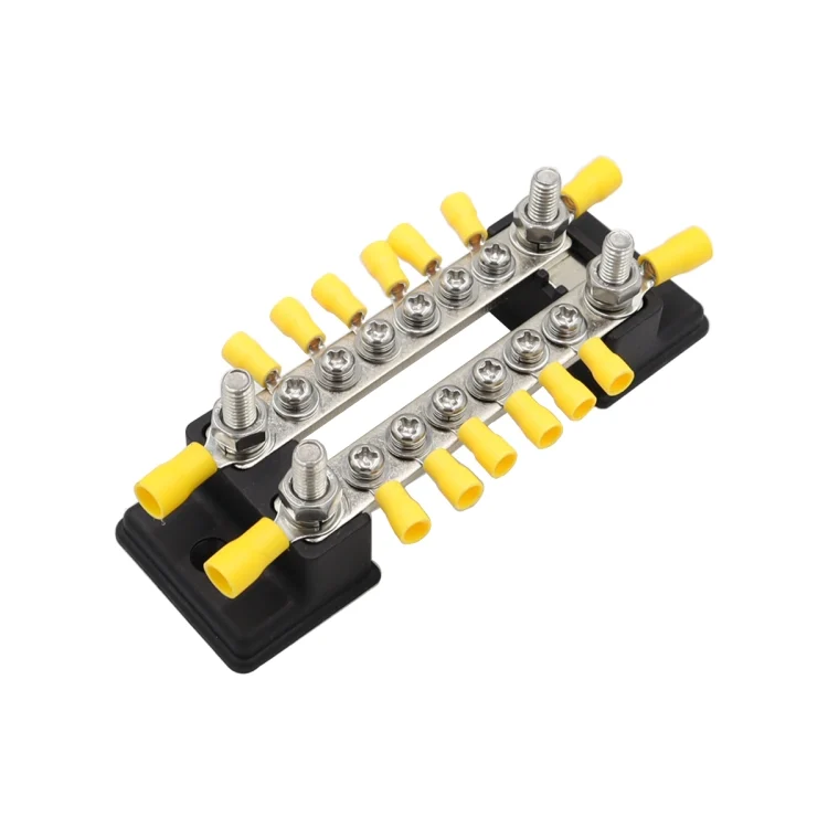 EDA004239701A_2.webp CP-3052 150A 12-48V RV Yacht Double-row 6-way Busbar with 16pcs Terminals - Image 3