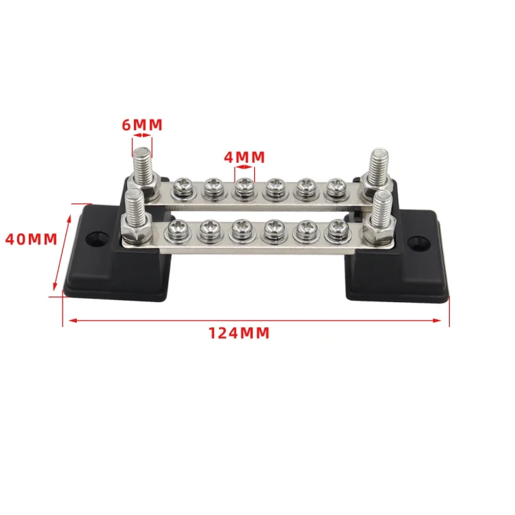 EDA004239701A_4.webp CP-3052 150A 12-48V RV Yacht Double-row 6-way Busbar with 16pcs Terminals - Image 5