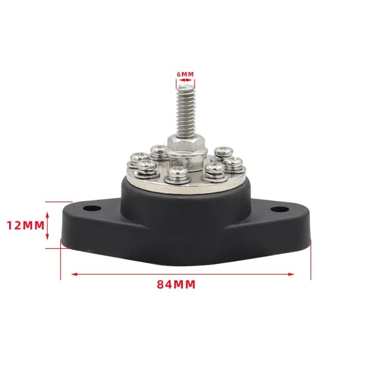 EDA004241301A_4.webp 1/4 inch M6 RV Yacht 8-way Terminal Stud with 2 M5x20 Screws + 16pcs Terminals - Image 5