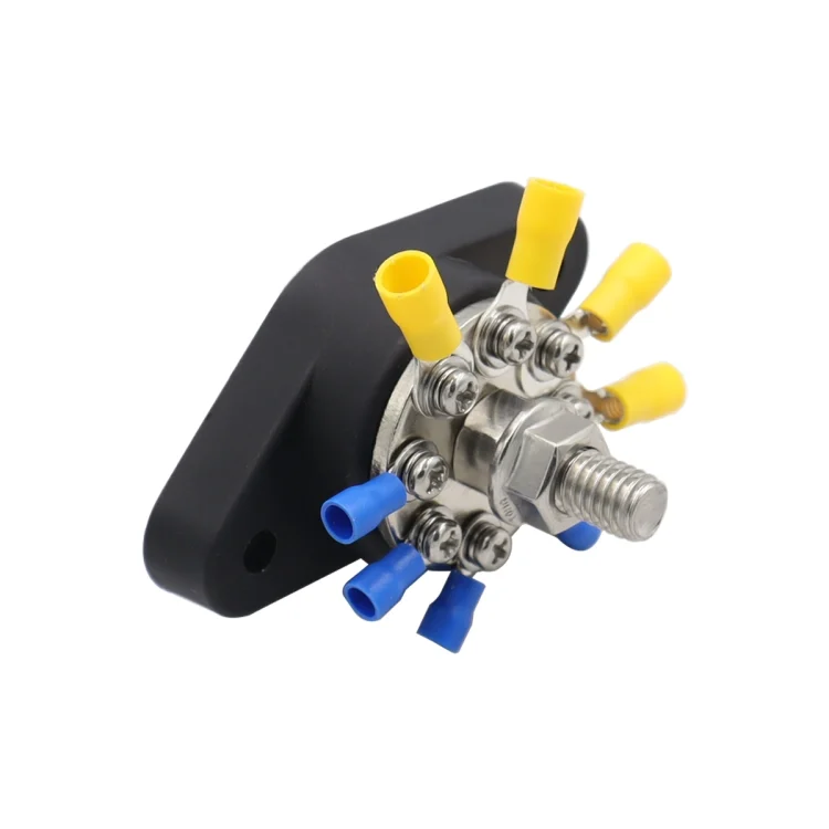 EDA004241302A_2.webp 3/8 inch M10 RV Yacht 8-way Terminal Stud with 2 M5x20 Screws + 16pcs Terminals - Image 3