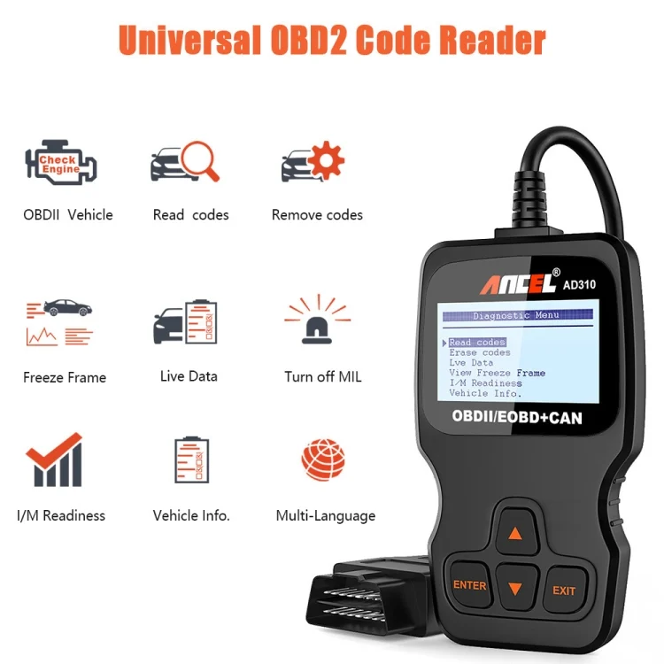 EDA0042589_4.webp Ancel AD310 CAN OBD2 Car Engine Fault Diagnosis Tool - Image 5