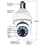 ESCAM 2.0MP 1080P Light Bulb WiFi Camera, Support IR Night Vision / Motion Detection / Two-way Voice - Image 4