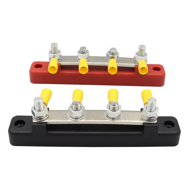 EDA004285701A_1.webp CP-3120 1 Pair 150A 12-48V RV Yacht Single-row 2-way Busbar with 8pcs Terminals - Image 2