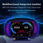 P2 3 inch Multi-function HD OBD LCD Instrument GPS Car Speed Slope Meter HUD Head-up Display - Image 2