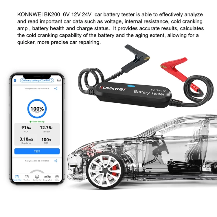 EDA004360001A_4.webp KONNWEI BK200 6V/12V/24V Car Bluetooth Battery Tester - Image 5