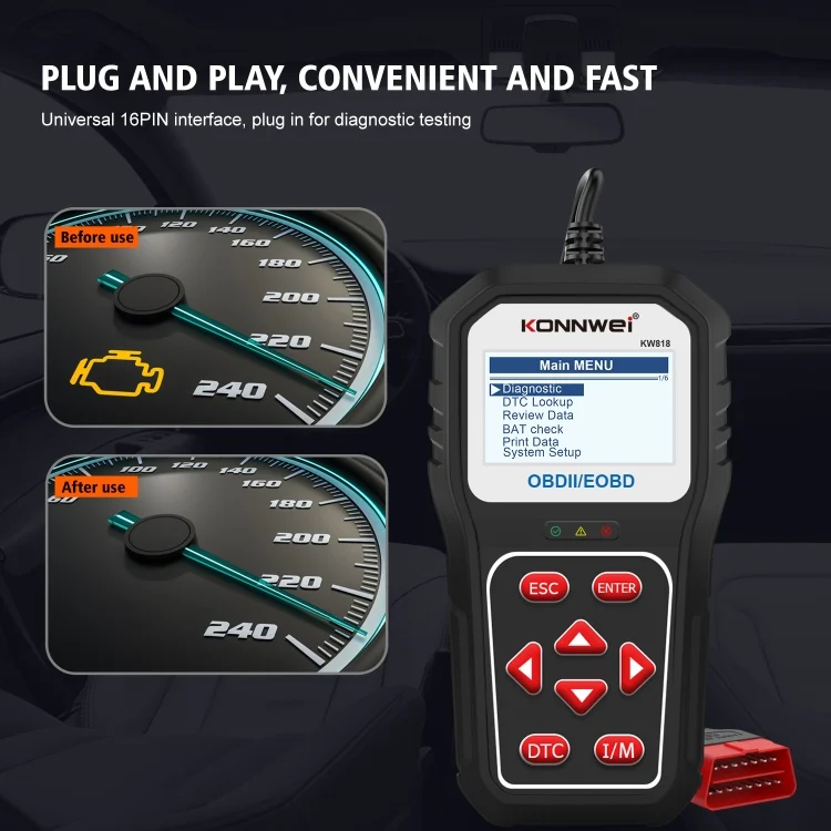 EDA0043651_4.webp KONNWE KW818 Car OBD2 Bluetooth Fault Detector Diagnostic Tools - Image 5