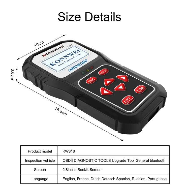 EDA0043651_6.webp KONNWE KW818 Car OBD2 Bluetooth Fault Detector Diagnostic Tools - Image 7